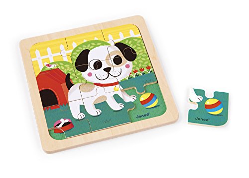 Janod - Perrito Titus Puzzle de Madera, Color Multicolor, J07066