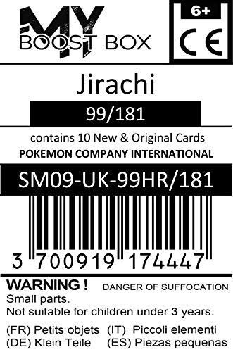 Jirachi 99/181 Holo Reverse - #myboost X Sun & Moon 9 Team Up - Coffret de 10 Cartes Pokémon Aglaises
