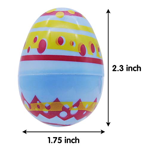 JOYIN 48 piezas de huevos de pascua brillantes de plástico de 6cm para rellenar para la caza de pascua, rellenos para cestas, suministros de premios para el aula, rellenos, fiesta, regalo sorpresa.