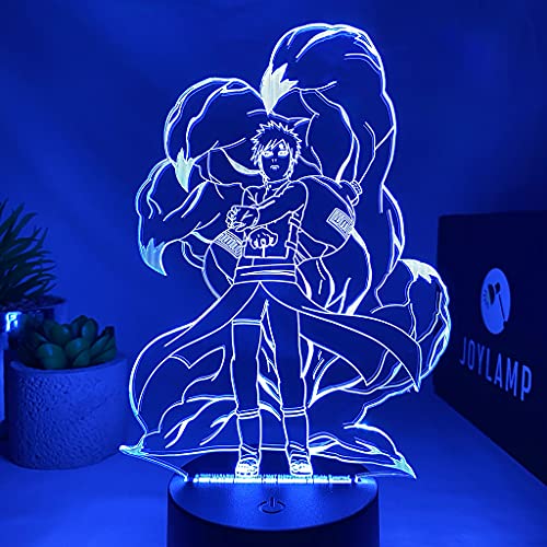 JoyLamp - Garaa Shukaku - Colección oficial JoyLamp x Naruto - 16 colores + Mando a distancia + Embalaje de Naruto - Lámpara Manga 3D de Naruto