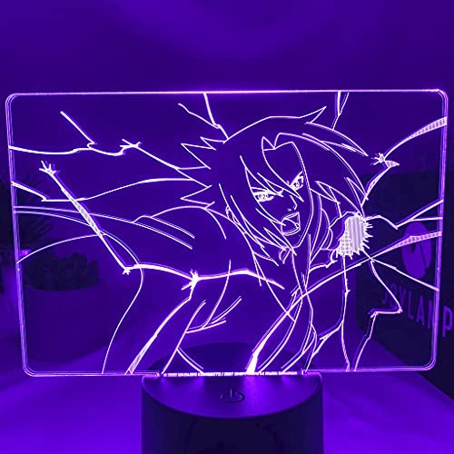 JoyLamp - Lámpara 3d Sasuke Uchiha - Naruto Shippuden manga - Luz nocturna de 16 colores con mando a distancia y embalaje incluido