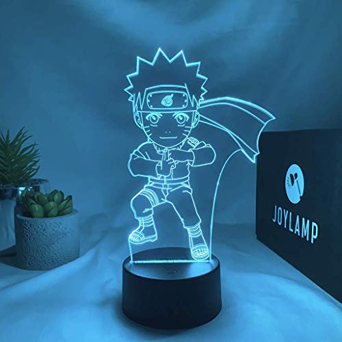 JoyLamp - Lámpara Naruto Chibi SD - Decoración de manga y anime - Luz de 16 colores con mando a distancia