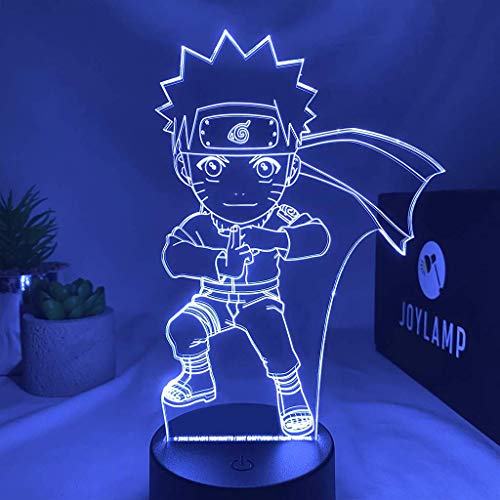 JoyLamp - Lámpara Naruto Chibi SD - Decoración de manga y anime - Luz de 16 colores con mando a distancia