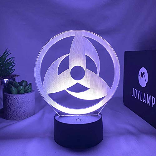 JoyLamp Sharingan Kakashi Hatake - Colección oficial JoyLamp x Naruto - 16 colores + Mando a distancia + Embalaje Naruto - Lámpara Manga 3D Naruto