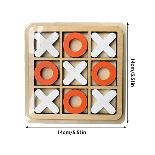 Juego de madera Tic-Tac-Toe, juguete de juego de mesa XO, juegos de mesa familiares Viajes en 3D de decoración de sala de estar y juegos de mesa de café, juguete educativo para regalo para niño adulto