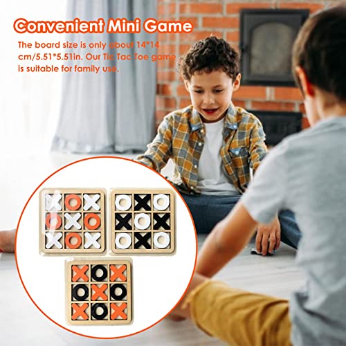 Juego de madera Tic-Tac-Toe, juguete de juego de mesa XO, juegos de mesa familiares Viajes en 3D de decoración de sala de estar y juegos de mesa de café, juguete educativo para regalo para niño adulto