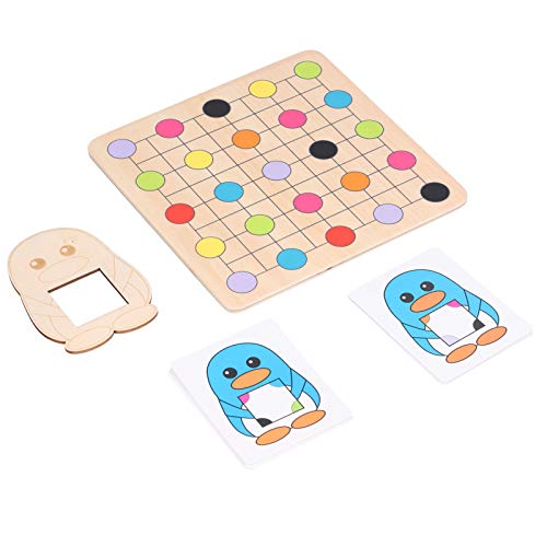 Juguete Educativo Preescolar, Mejora la Cooperación de las Manos Juguete de Aprendizaje de Color de Madera Finamente Pulida para la Educación Temprana(Juego de búsqueda de colores de pingüinos)