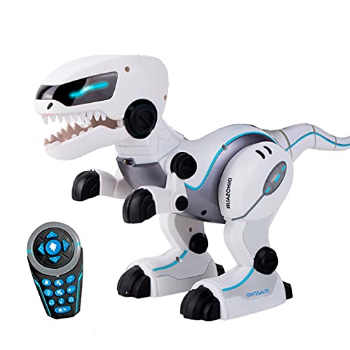 JUGUETECNIC │ Rocco el Robot Dinosaurio teledirigido | Canta y Baila! │Programa tu Mascota interactiva │ Juguete RC para niños │ Robótica educativa │ Cable de carga USB