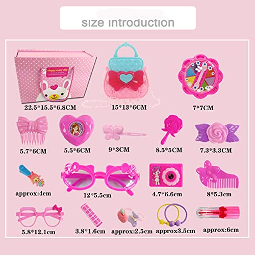 Juguetes Cosméticos para Niñas Kit, Juguetes de Juego de Roles, 21pcs Juguetes de Peluquería de Belleza, Bolsa de Princesa, Cumpleaños, Navidad, Regalo para Niños (Juguetes para niñas)