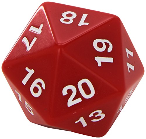 Jumbo Red Dice D20 Conde Abajo 55mm Dice por Koplow Juegos