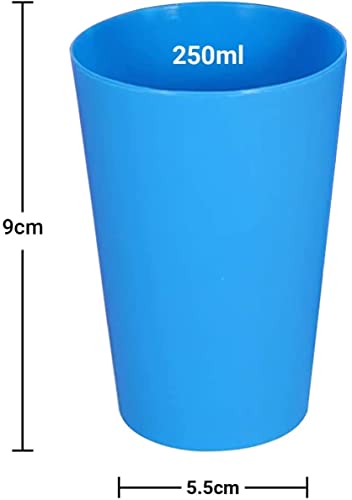 KAHEIGN 24 Piezas Reutilizable Copas De Plástico, 250ml Para Niños Niños Durable Juego De Vasos De Vasos De Plástico Para Beber Para Cocina Fiestas Al Aire Libre Picnics Travel (6 Colores Brillantes)