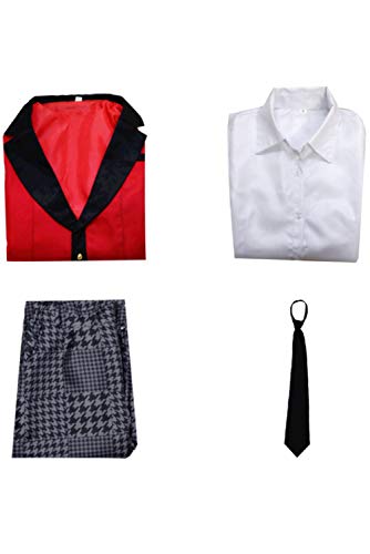 Kakegurui Cosplay Suzui Ryota Cosplay Disfraz Anime Jugador forzado Hombre Blazer Abrigo, Camisa Pantalones TieJaponés Uniforme Escolar Completo Halloween Cosplay Disfraz para Hombre