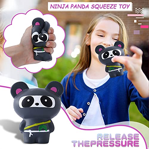 Kawaii Ninja Panda juguetes exprimibles, juguete Jumbo Squishy Stress Relief Fidget Toys, recuperación lenta, regalo de descompresión para niñas y niños ADD ADHD autismo