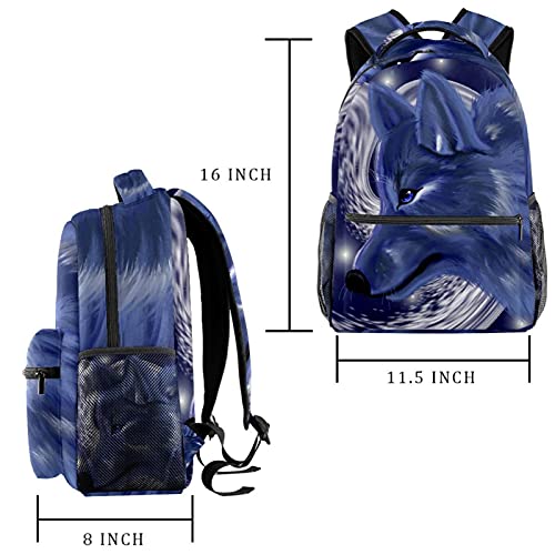 KeepCart Mochila Mochila Mochila Mochila escolar Senderismo Mochila Aprender Alta capacidad y lindo al aire libre Lobo espacial para hombre y mujer