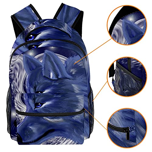 KeepCart Mochila Mochila Mochila Mochila escolar Senderismo Mochila Aprender Alta capacidad y lindo al aire libre Lobo espacial para hombre y mujer