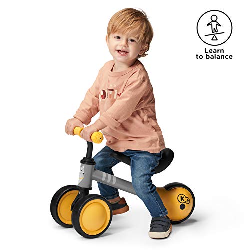 Kinderkraft Bicicleta sin Pedales CUTIE, Triciclo, Ajustable, Ligera, Miel
