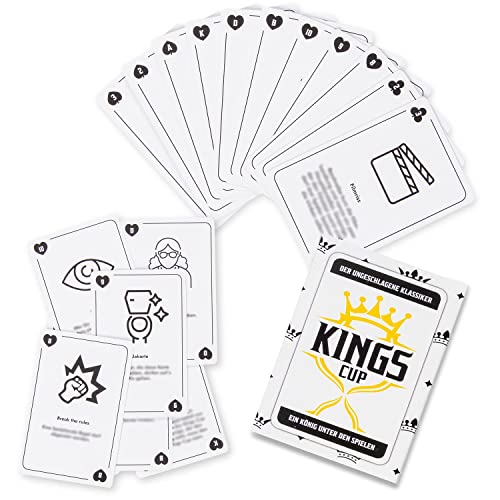 Kings Cup Party Drinking Game: el Juego Original de Beber en la edición 2.0 del Juego de Cartas con expansión de 52 Cartas VERSIÓN Alemana