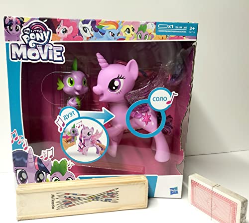 Kit de 3 juegos en 1 acuistado + 2 regalos de Hasbro Original My Little Pony - Twilight & Spike Cantanti, Viola. Más Mikado Original y Cartas de Poker