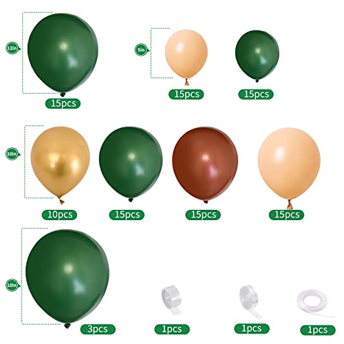 Kit de guirnaldas de globos navideños, 106 piezas El juego de globos navideños contiene globos de látex de albaricoque rojo verde oscuro mate y globos dorados metálicos para decoración de fiesta