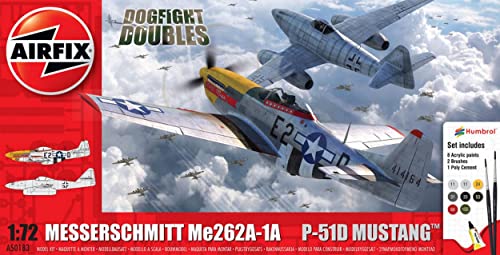 Kit de montaje en escalera compatible con mecherschmit ME262 y P51D MUSTANG DOGFIGHT DOUBLE KIT 1:72 AIRFIX A50183