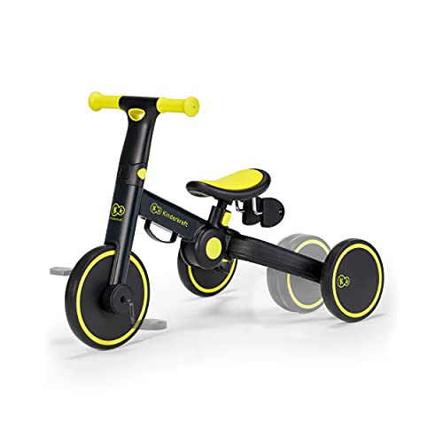 kk Kinderkraft Triciclo 3 en 1 4TRIKE, Minibicicleta, Plegado, Siento ajustable, Negro