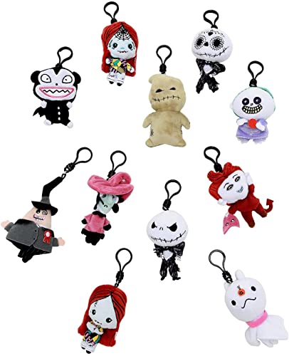 Kooky Nightmare Before Christmas Jack Pack Figures Bundled with Plush Pop Character Blind Bag + 18 Halloweentown Mini Nano Fig Skellington / Sally / Zero / Oogie Boogie / Mayor & More 2 Items