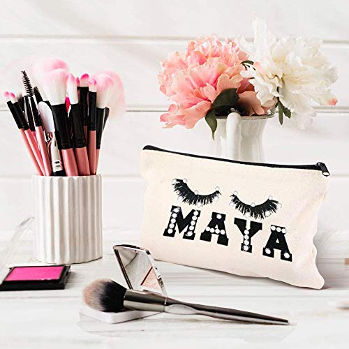 KU Syang Juego de bolsas de lona para lápices, bolsas de maquillaje en blanco con cremallera, bolsa de compras reutilizable