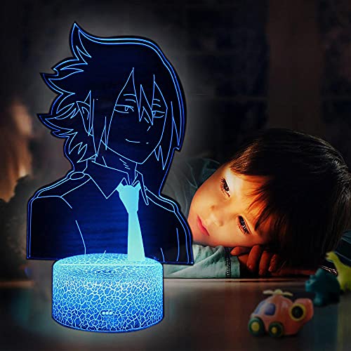 Lámparas de ilusión Kaminari Denki My Hero Academia presente para niña de 5 años de edad 7 colores que cambian la lámpara de mesa táctil para dormitorio de niños