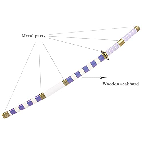 LANHA Hecho a Mano Roronoa Zoro Katana, Aproximadamente 104 cm en General, Protagonista Katana Espada de Hoja de Madera samurái, Shusui, Wado Ichimonji, Yubashiri Katana para Fines de Cosplay
