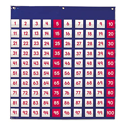 Learning Resources Ler2208 Hundred Pocket Chart Panel De Cien Bolsillos + Encajables Snap Cubes (Set De 100), Color (Ler7584)