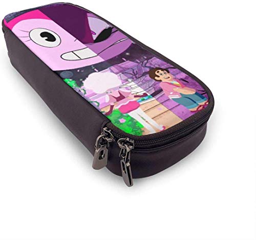 Leather Estuche Cartoon Steven Universe Spinel Pen Case Pouch Holder Stationery Cosmetic Makeup Double Zipper Bag for Adults Girls Boys School Office