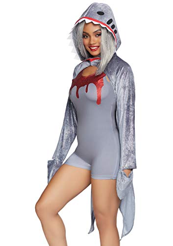 Leg Avenue 2 Pc Man-Eating Shark Costume Adult Sized, Gris, S-M para Mujer