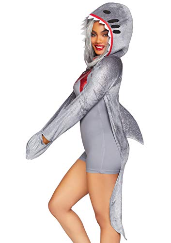 Leg Avenue 2 Pc Man-Eating Shark Costume Adult Sized, Gris, S-M para Mujer