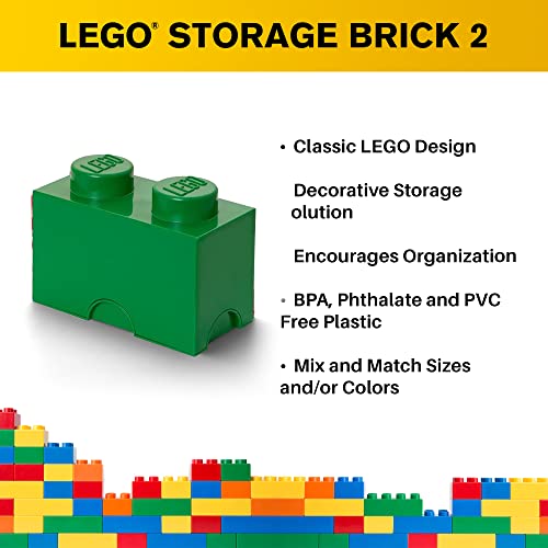 Lego 40021734 - Caja en forma de bloque de lego 2, color verde [importado de Alemania]