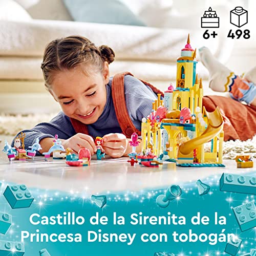 LEGO 43207 Disney Palacio Submarino de Ariel, Castillo de Princesas Disney, Juego de Construción con Delfínes de Juguete y Muñeca La Sirenita