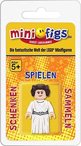 LEGO Star Wars - Minifigura de princesa Leia (2019) con vestido blanco con espadas láser