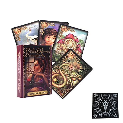 Lenormand Oracle Tarjetas Tablero Tablero Deck Games Tarot Cards Divination Fate Tarjeta de Juego Familia Familia Regalo,with Tablecloth,Standard