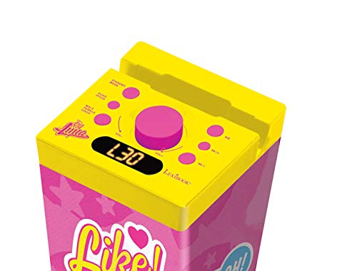 Lexibook Karaoke Torre de Sonido Bluetooth con Altavoces potentes y Luces, micrófono y función Cambio de Voz, diseño Femenino, niña, Rosa/Amarillo, K8050SL