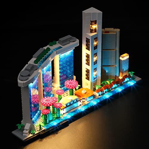 LIGHTAILING Conjunto de Luces Compatible con Lego 21057 Architecture Singapore Modelo de Construcción de Bloques - NO Incluido en el Modelo