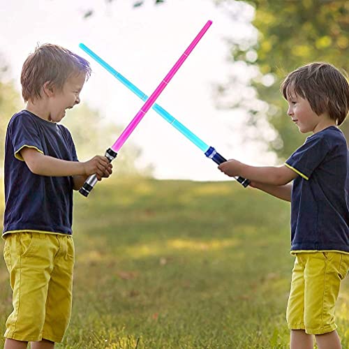 Lightsables para niños, juguete de espada iluminado 2 en 1 para niños, juguete de sable de luz de espada, juguetes de espada flexibles para Navidad, Halloween, cumpleaños, juguetes de Star Wars