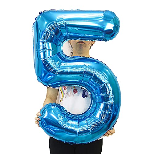 Liitata Globos de helio con número 35, color azul, para hombres y mujeres, tamaño XXXL, globos de helio de 100 cm, para cumpleaños, bodas, aniversarios, graduaciones, fiestas, decoración