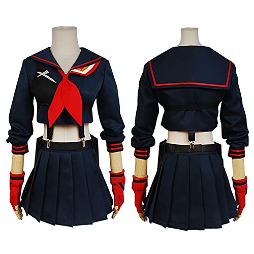 lilongjiao Matoi Ryuko Cosplay MATAR La MATAR Trajes de anime Vestidos Uniformes Disfraces de Halloween Animación Lugares de exposición (Color : Black, Size : XXL)