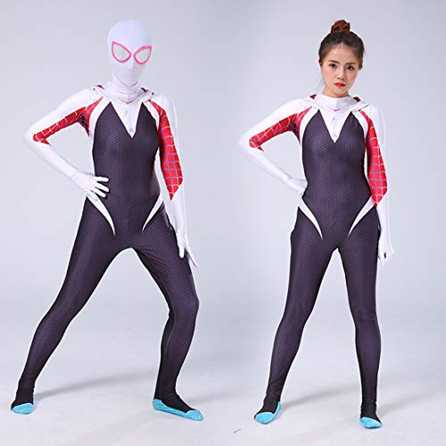 LINLIN Spider-Gwen Costumes Cosplay, - Juego de rol Bodysuit Anime - Disfraz de adulto para niño con diseño de Navidad y fiesta (100 a 110 cm), diseño de Spider-Gwen