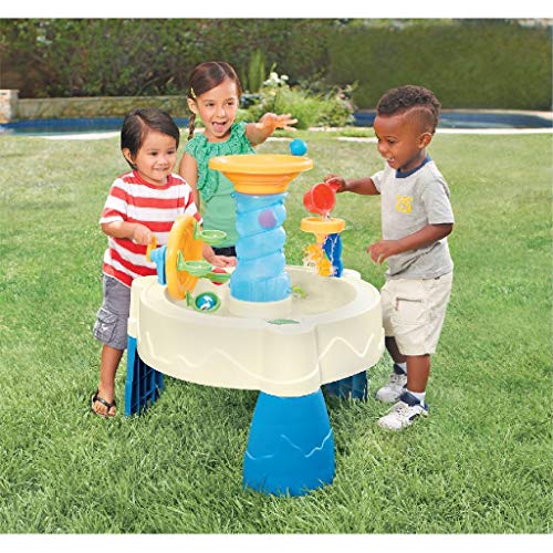 Little Tikes Spiralin’ Seas Mesa con Parque Acuático Juguete para Exteriores, Fomenta el Juego Activo e Imaginativo, Incluye 5 Pelotas y una Taza, Para Niños de 24 Meses a 6+ Años