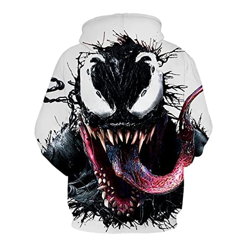 Lixiabeidai Venom Spiderman Sudaderas capucha para niños sudadera Halloween para otoño moda sudadera superhéroe suéter para adultos disfraz atlético ropa para niños