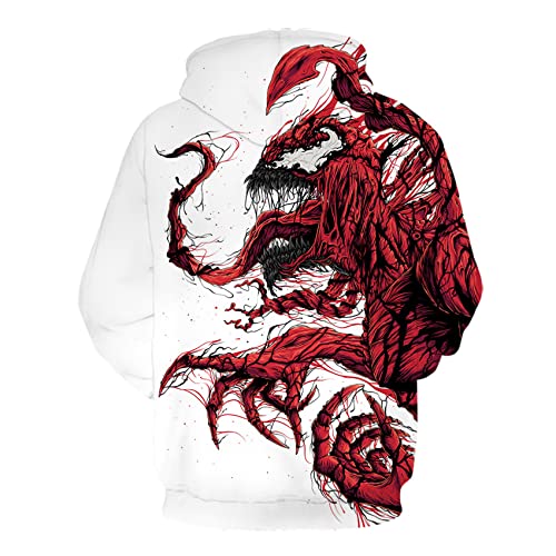 Lixiabeidai Venom Spiderman Sudaderas con capucha para niños sudadera otoño para niños chándal de Halloween suéter atlético suéter superhéroe disfraz novedoso