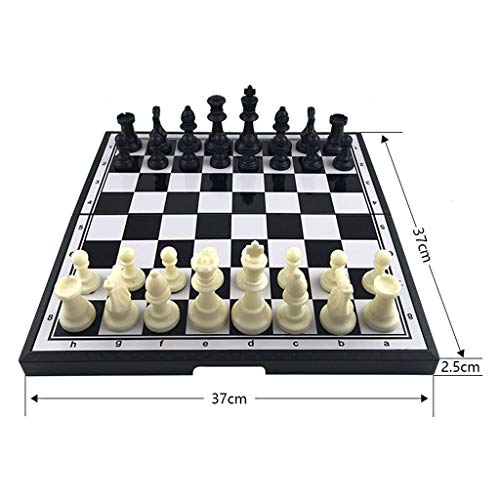 LOFAMI Juegos de Mesa Ajedrez Juego de ajedrez magnético Extra Grande de imanes Ultra sentirse Bien de ajedrez Plegable Junta Rey Altura 9.6cm Resina Hipoteca Ajedrez