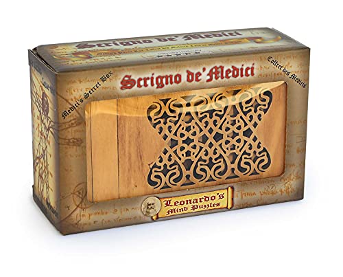 Logica Juegos Art. Caja de' Médici - Rompecabezas de Madera - Caja Secreta - Dificultad 5/6 Increíble - Colección Leonardo da Vinci
