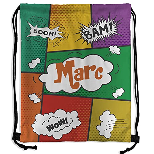 LolaPix Mochila Saco. Regalo Personalizado con Nombre. Mochila de Cuerdas. Varios Modelos. Comic