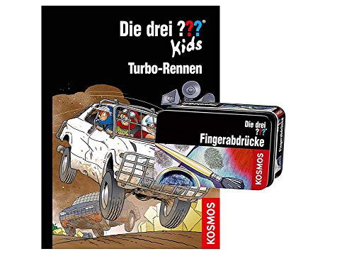 Los tres niños de carreras turbo (banda 81) + caja de investigación, para pequeños detectives.